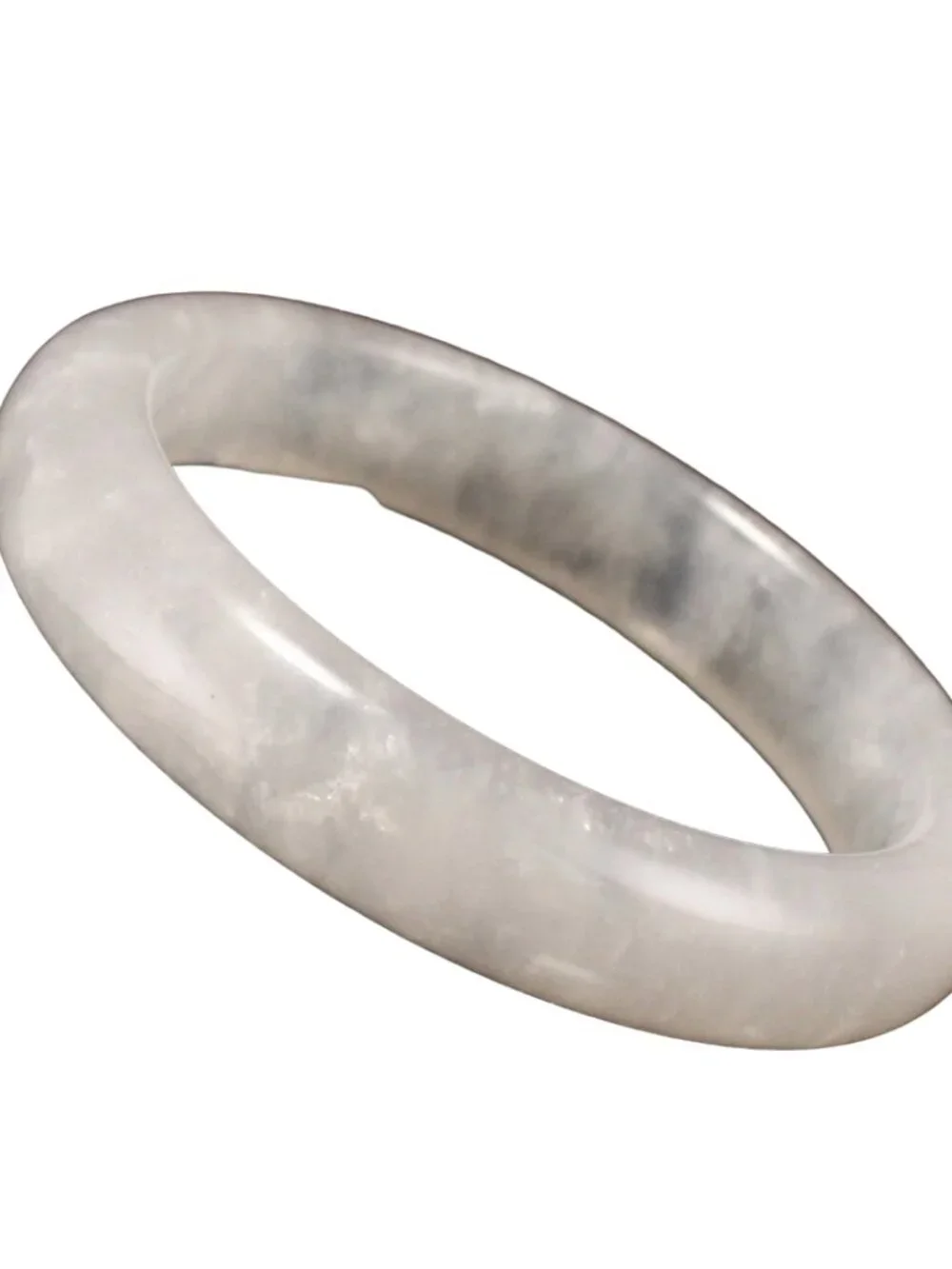 Natural White Moonstone Bangle Bracelet 55.8mm I.D. w Moderate Blue Sheen 44.61g